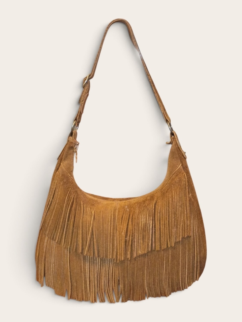 Minnetonka Brown Suede Fringe Hobo Bag - Picture 2 of 9